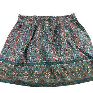 Converse One Star Skirt Womens Size Medium Paisley Blue Red Short Cotton Pockets